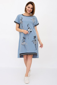 Платье женское "Болеро Г" фулайкра (р-ры: 52-58) голубой