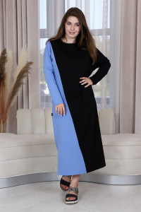 Платье женское П160 футер с лайкрой (р-ры: 46-60) голубой