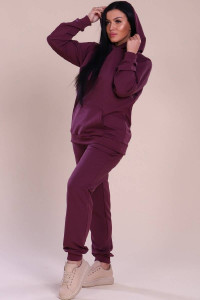 Костюм двойка женский "Вита" М77 футер с лайкрой (последний размер) вишня 48,50