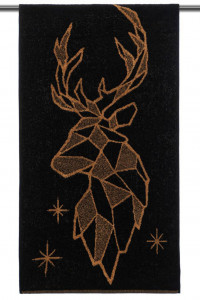 Полотенце махровое "Royal deer" черный