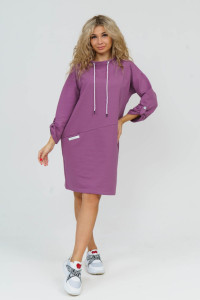 Платье женское 880 футер с лайкрой (р-ры: 48-58) брусника