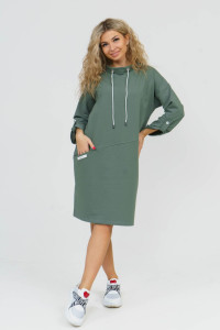 Платье женское 880 футер с лайкрой (р-ры: 48-58) хаки