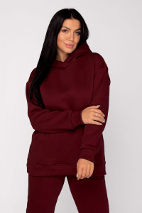Толстовка женская ФТ-16 "Рокси" футер 3-х нитка с начёсом (последний размер) бордо 50,52,54