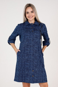 Платье женское П127 кулирка (р-ры: 50-64) темно-синий