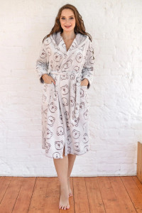 Халат женский "Медвежонок" 1782-Эф экстрасофт 3D (р-ры: 44-54) кофейный