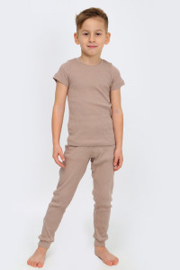 Пижама детская "Паркер-1" рибана (р-ры: 104-134) коричневый