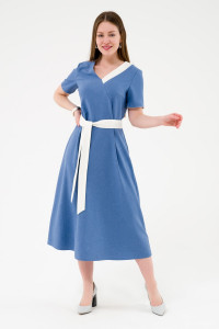 Платье женское ODIS-П437СИ плательная ткань (р-ры: 44-54) синий