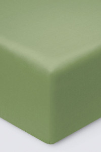 Простыня на резинке сатин "Моноспейс" зеленый