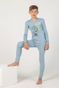 Пижама детская для мальчика "Колор-2" интерлок (р-ры: 104-164) серый