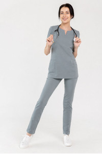 Костюм медицинский женский "Миндаль" М-02-14-ФУТ футер (р-ры: 40-58) зеленый