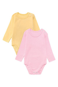 Боди для новорожденных "Джил" 10228 ластик (р-ры: 62-80) нежно-розовый-желтый - упаковка 2 шт.