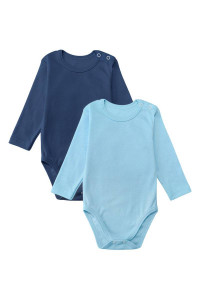 Боди для новорожденных "Нико" 10229 ластик (р-ры: 62-74) индиго-нежно-голубой - упаковка 2 шт.