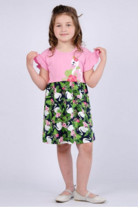 Платье детское "Царевна" МАЛ-ПлД-54 кулирка (р-ры: 104-128) розовый