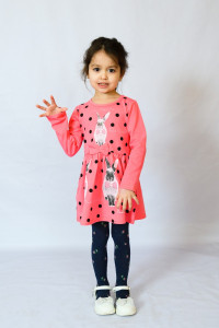 Платье детское №83007 кулирка (р-ры: 28-36) темно-розовый