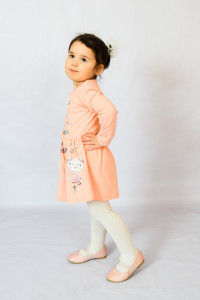 Платье детское №83008 кулирка (р-ры: 28-36) персик