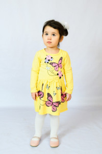 Платье детское №83006 кулирка (р-ры: 28-36) желтый