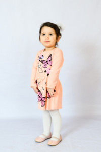 Платье детское №83006 кулирка (р-ры: 28-36) персик