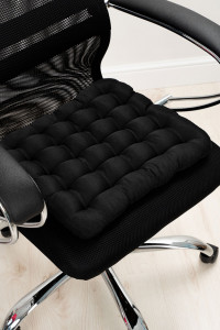 Сидушка-подушка для мебели с гречневой лузгой темп "Bio-Line" PSG25 черный