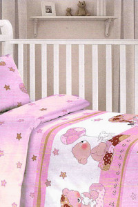 Детское постельное белье поплин "Мой ангелочек" розовый