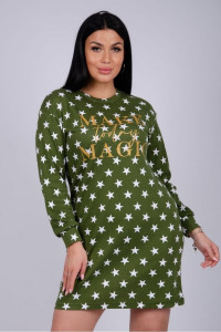 Сорочка женская "Космея" интерлок (р-ры: 42-52) зеленый