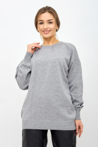 Джемпер женский "Ульяна С" вязаное полотно (р-ры: 44-50) серый