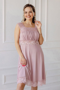 Сорочка женская короткая "Риана" вискоза с кружевом (р-ры: 42-56) розовый