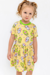 Платье детское "Авокадия" трикотаж (р-ры: 92-134) желтый