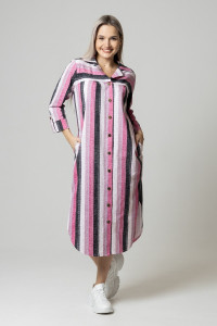 Платье-рубашка женское П153 кулирка (р-ры: 50-64) розовый