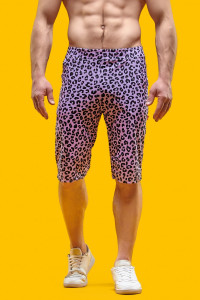 Шорты мужские 2233 "Леопард" кулирка (р-ры: 42-60) фиолетовый