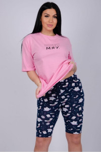 Пижама женская "Мяу" кулирка (р-ры: 42-48) розовый