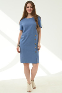 Платье женское ODIS-П453ДЖ лен (р-ры: 44-56) джинсовый