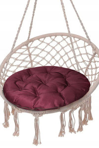 Подушка декоративная круглая для кресла файбер "Грета" бордовый
