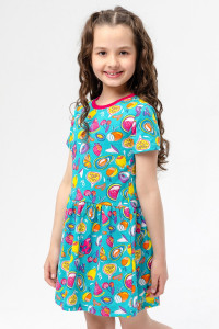 Платье детское "Ася" трикотаж (р-ры: 92-134) бирюзовый