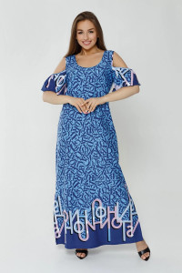 Платье женское "Новелла" кулирка (р-ры: 48-66) буквы розовые
