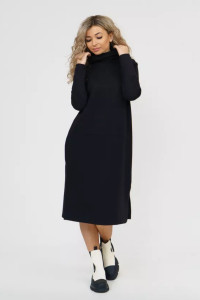 Платье женское "New" 1189-1 футер 2-х нитка (последний размер) черный 42