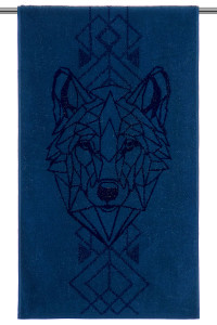Полотенце махровое "Wolf" синий