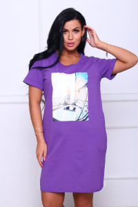 Туника женская №33515 кулирка (последний размер) фиолетовый 58