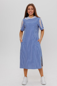 Платье женское №1790 кулирка (р-ры: 46-60) синий