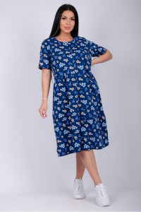 Платье женское "Незабудка 4" кулирка (р-ры: 50-60) синий