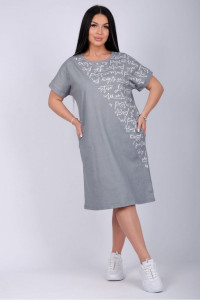 Платье женское "Аморе" кулирка (р-ры: 50-60) серый