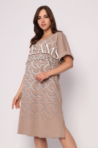 Платье женское "Мечты" кулирка (р-ры: 50-64) светло-коричневый