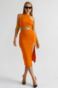 Платье женское П 304-8 кашкорсе (р-ры: 40-50) оранжевый