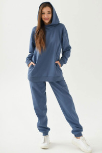 Костюм двойка женский "Азарт" футер с начесом (последний размер) синий 52,54