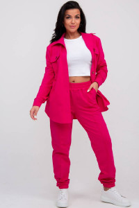 Костюм двойка женский №1615/3 футер (последний размер) фуксия 44,50,54