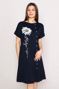Платье женское "Желание" кулирка (р-ры: 44-58) темно-синий