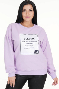 Кофта женская "Молния" футер 2-х нитка с лайкрой (последний размер) сиреневый 54