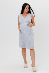 Сорочка для беременных №1820 кулирка (р-ры: 44-54) серый горох