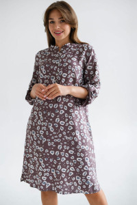 Платье женское "Тропиканка" штапель (р-ры: 44-58) кофе