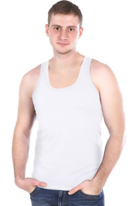 Мужская майка "Спорт" хлопок (р-ры: S-3XL) белый