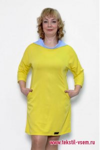 Платье №351 (р-ры: 50-52) жёлтый 